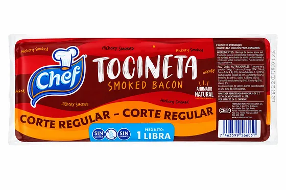 CHEF TOCINETA SMOKED BACON REB 1 LB