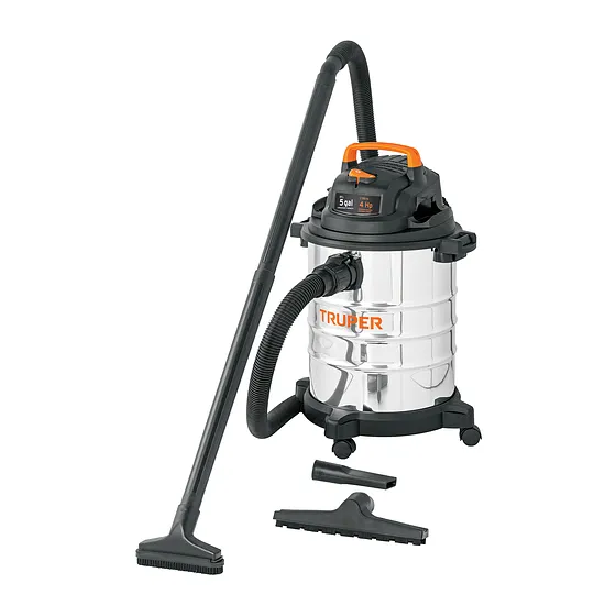 ASPIRADORA 5GL PARA SECO Y MOJADO DE ACERO INOXIDABLE TRUPER