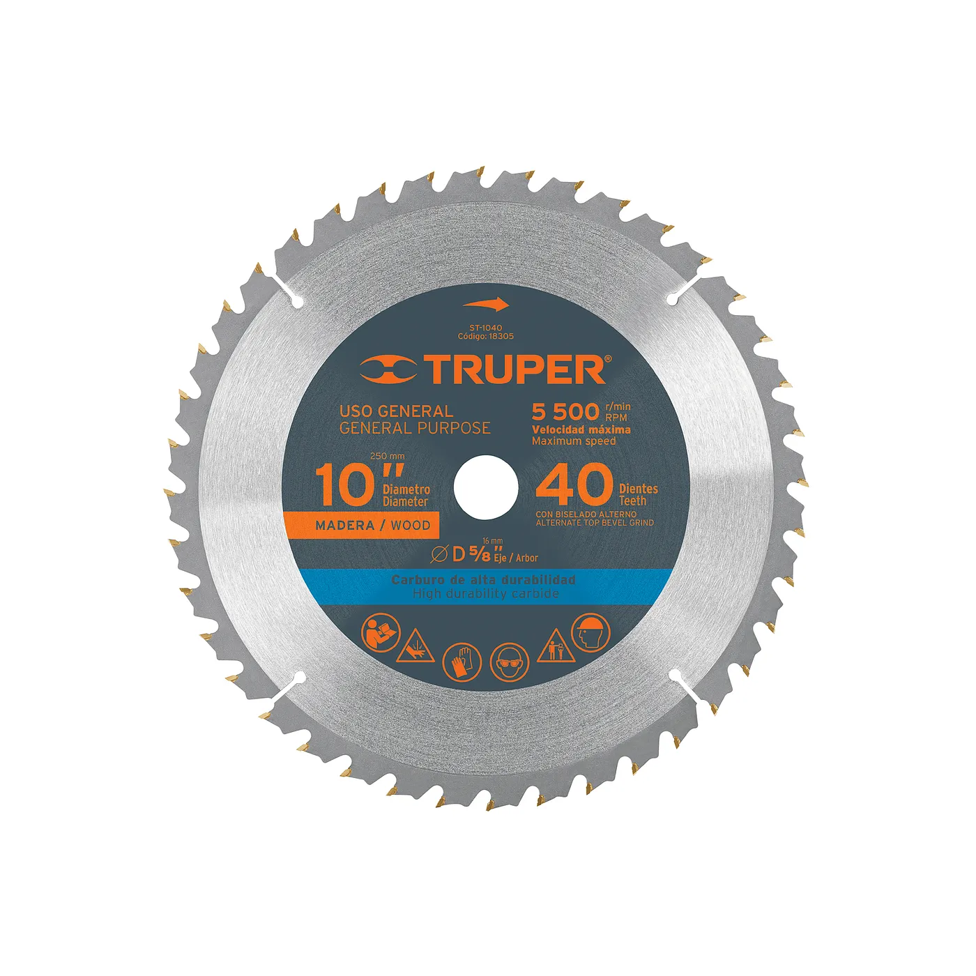 DISCO SIERRA 10" PARA MADERA 30 DIENTES TRUPER