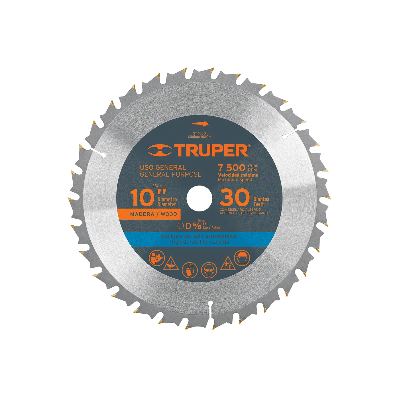 DISCO SIERRA 10" PARA MADERA 30 DIENTES TRUPER