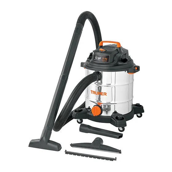 ASPIRADORA 12GL PARA SECO Y MOJADO DE ACERO INOXIDABLE TRUPER