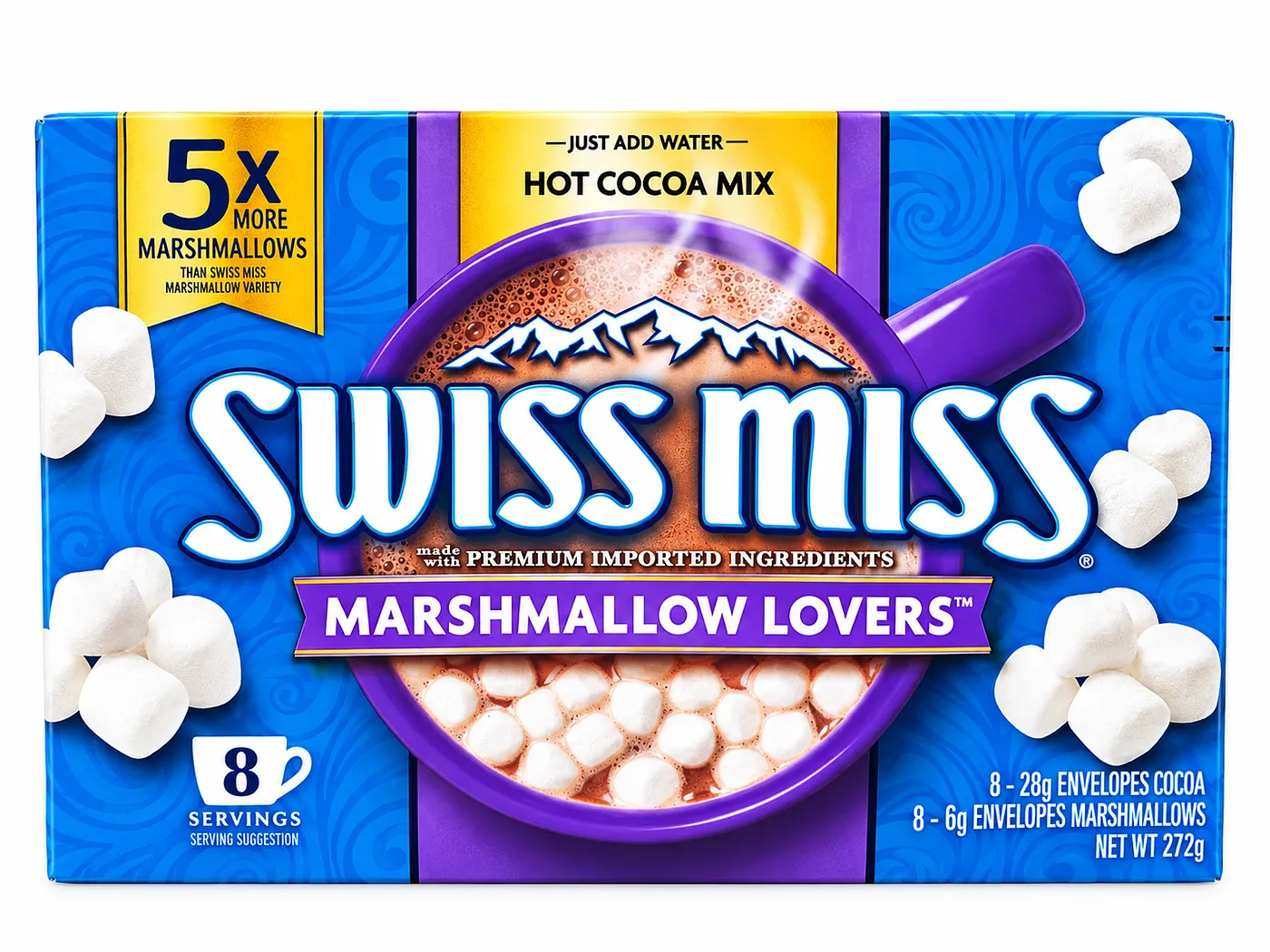 SWISS MISS CHOCOLATE MARSHMALLOW LOVERS 8/1 PAQ. 272 GR