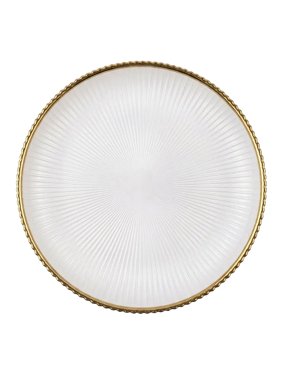 PLATO REDONDO 20.7X2.3CM BCO-DORADO