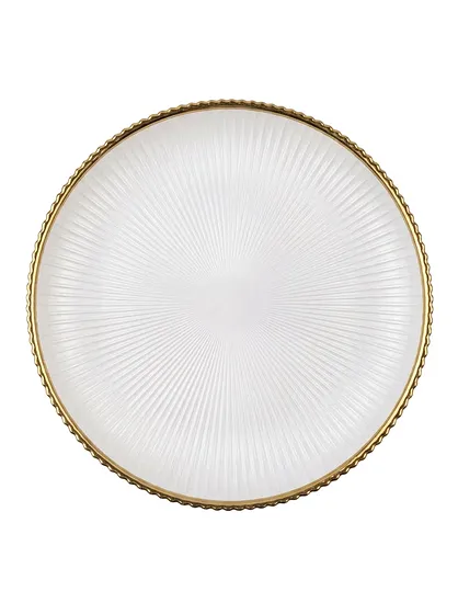PLATO REDONDO 20.7X2.3CM BCO-DORADO